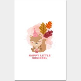 Happy Little Squirrel Posters and Art